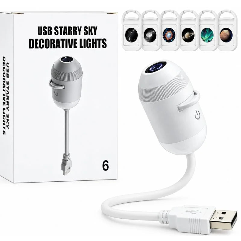 2-in-1 USB Galaxy Star Projector Night Light | 6 Projection Lenses - NextGenzVolt