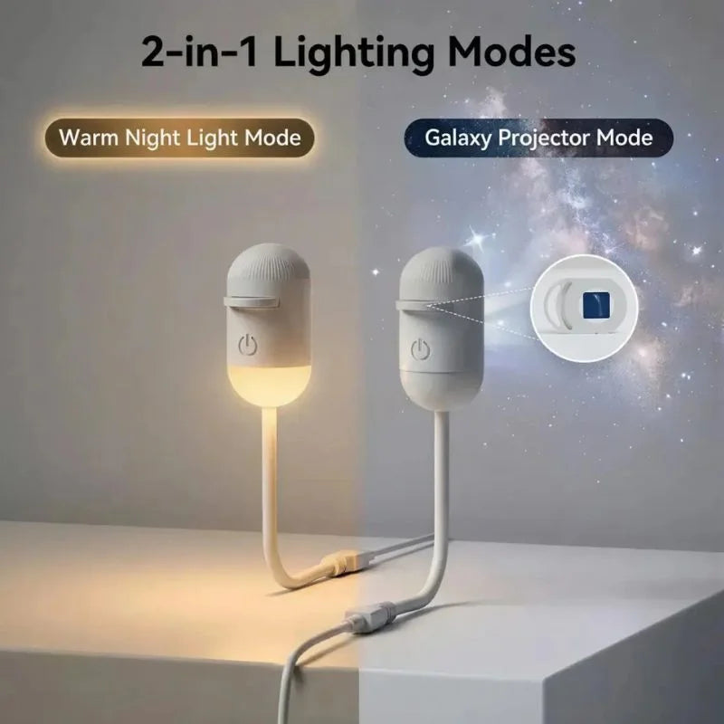 2-in-1 USB Galaxy Star Projector Night Light | 6 Projection Lenses - NextGenzVolt