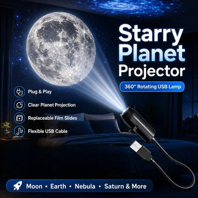 USB Moon & Earth Projection Atmosphere Light | 3 Interchangeable Lenses - NextGenzVolt
