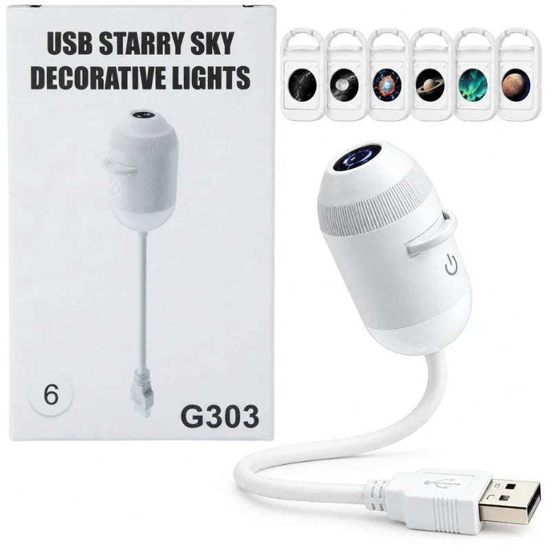 2-in-1 USB Galaxy Star Projector Night Light | 6 Projection Lenses - NextGenzVolt