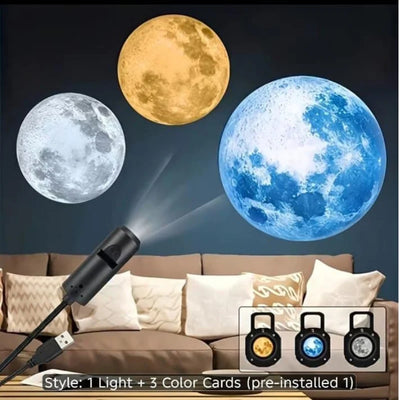 USB Moon & Earth Projection Atmosphere Light | 3 Interchangeable Lenses - NextGenzVolt