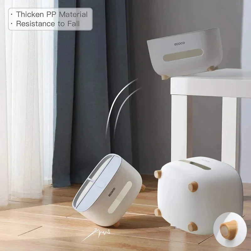 ECOCO Tissue Box with Multifunctional Storage Drawer